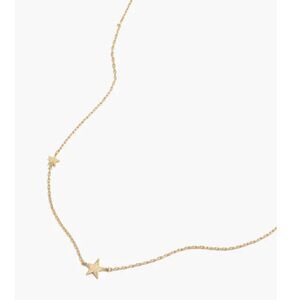 Madewell Double Stars Matte Gold Tone Necklace 18" Chain NWOT